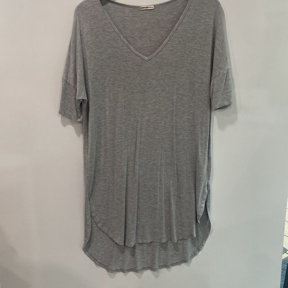 MADE maternity gray short sleeve tunic large